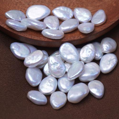 No Hole Cultured Freshwater Pearl Beads, Teardrop, DIY, white 