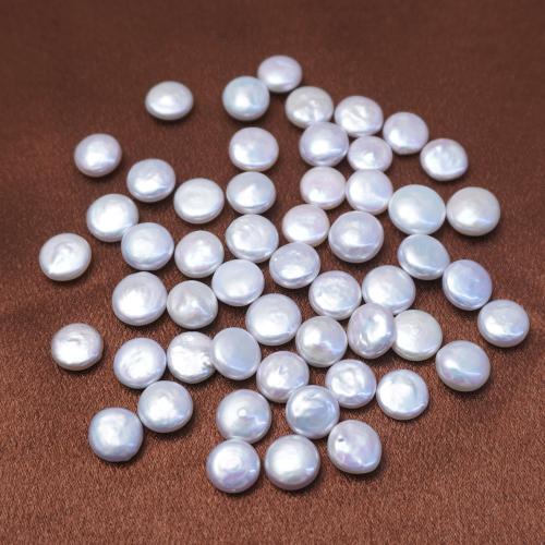 Perlas Freshwater sin Agujero, Perlas cultivadas de agua dulce, Forma de botón, Bricolaje, Blanco, 10-11mm, Vendido por UD[