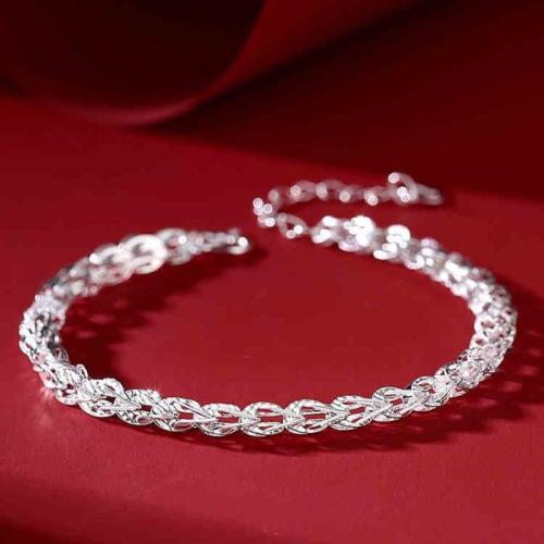 Sterling Silver Bracelets, 925 Sterling Silver, with 5cm extender chain, fashion jewelry & for woman Approx 16 cm [