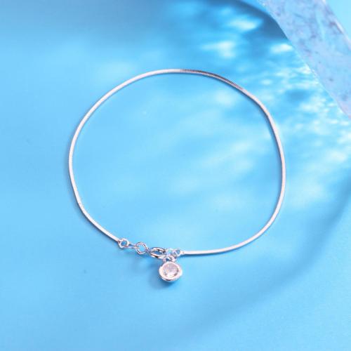 Cubic zirconia pavimenta la pulsera de plata de ley, Plata de ley 925, Joyería & diverso tamaño para la opción & micro arcilla de zirconia cúbica & para mujer, Vendido por UD