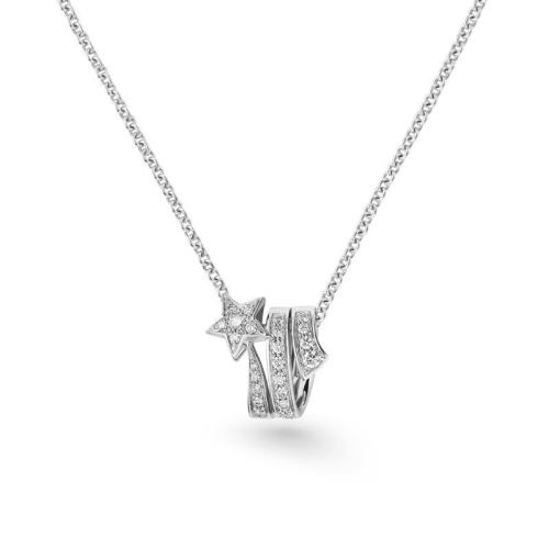 Zircon cubique Micro Pave collier en argent sterling, Argent sterling 925, avec 5cm chaînes de rallonge, bijoux de mode & pavé de micro zircon & pour femme Environ 40 cm, Vendu par PC[