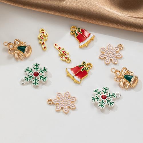 Zinc Alloy Christmas Pendants, Christmas Design & enamel 