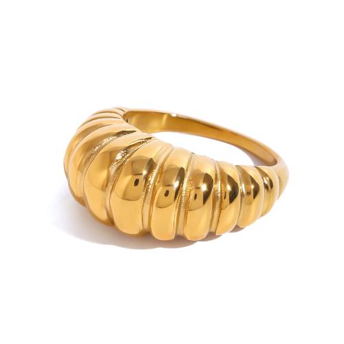 Edelstahl Fingerring, 304 Edelstahl, 18K vergoldet, Modeschmuck & für Frau, goldfarben, Größe:7, verkauft von PC