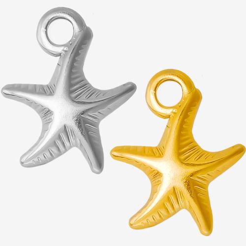 Stainless Steel Star Pendant, 304 Stainless Steel, Starfish, Vacuum Ion Plating, DIY 