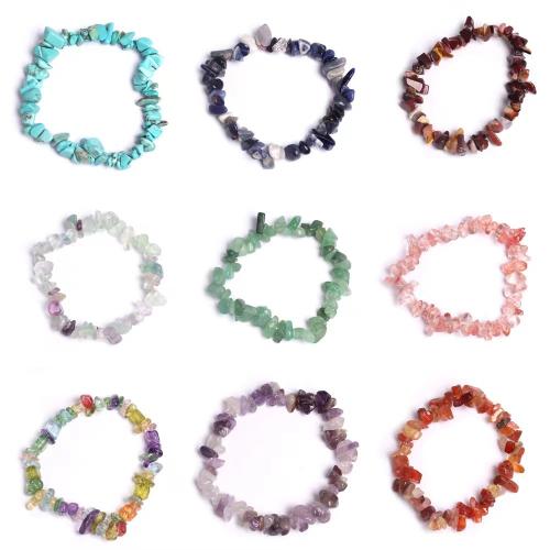 Bracelets en pierres précieuses, Pierre naturelle, Irrégulière, bijoux de mode & différents matériaux pour le choix & unisexe, plus de couleurs à choisir Environ 18-19 cm, Vendu par PC