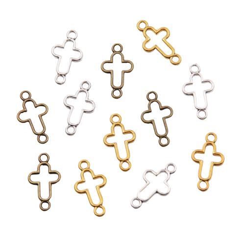 Zinc Alloy Charm Connector, Cross, plated, DIY & 1/1 loop & hollow Approx 1mm, Approx 