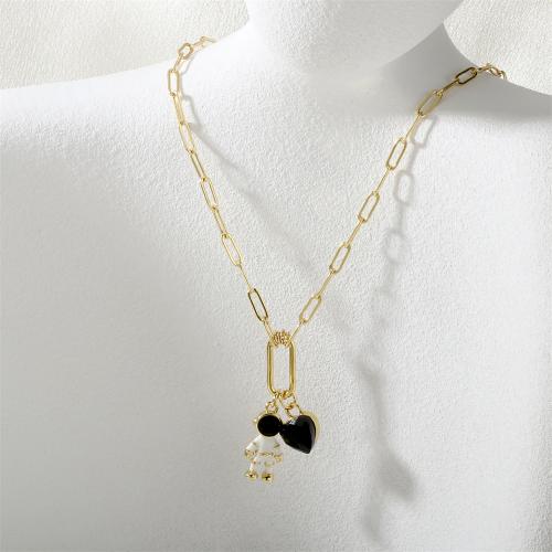 Collier en laiton fait à la main, astronaute, Placage de couleur d'or, pour femme & émail, Vendu par PC