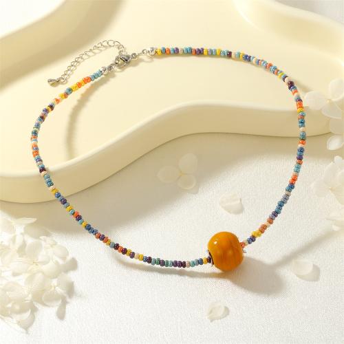 Collier en laiton fait à la main, avec verre, Placage de couleur argentée, pour femme, multicolore, Vendu par PC