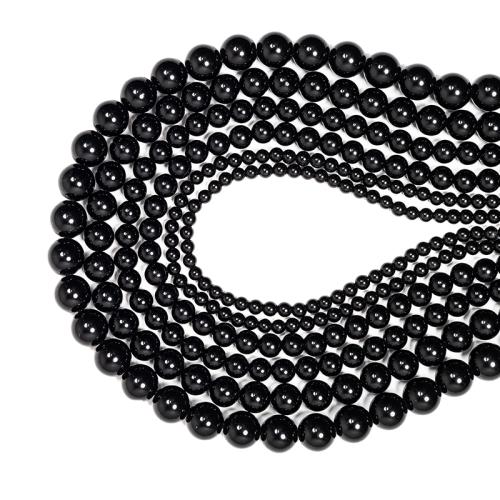 Perles obsidienne noire, Rond, DIY & normes différentes pour le choix, noire, Vendu par brin[