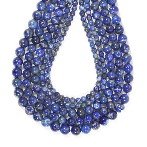 Perles de pierre lasurite naturelles, Lapis lazuli, Rond, DIY & normes différentes pour le choix, bleu, Vendu par brin[