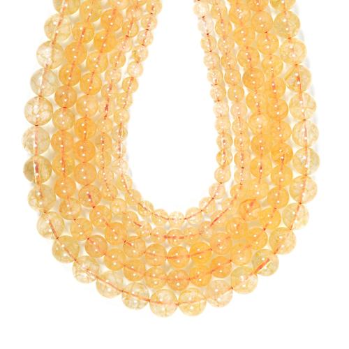 Natural Citrine Beads, Round, DIY yellow 