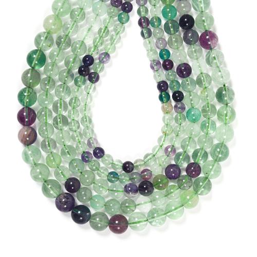 Perles de fluorite, Fluorite colorée, Rond, DIY & normes différentes pour le choix, couleurs mélangées, Vendu par brin[