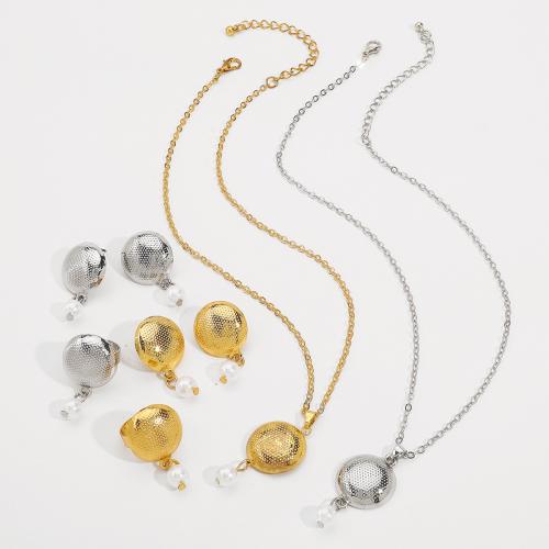 Fashion Zinc Alloy Jewelry Sets, with Plastic Pearl, plated, fashion jewelry & for woman 