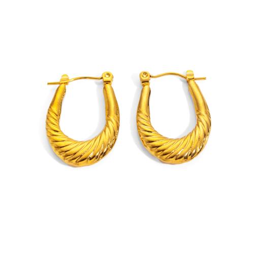 Boucles d'oreilles en acier titane, Placage, bijoux de mode & styles différents pour le choix & pour femme, doré, Vendu par paire