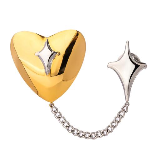 Collar Jewelry Brooch, 304 Stainless Steel, plated, fashion jewelry & Unisex & two tone [