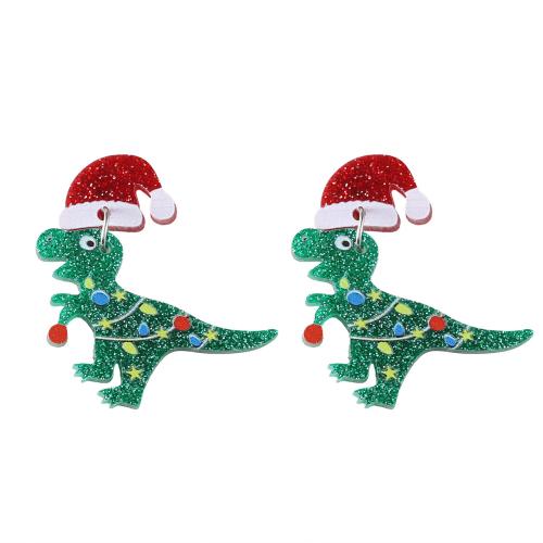 Acrílico Arito, Dinosaurio, Impresión, Diseño de Navidad & para mujer & cara doble, Vendido por Par[