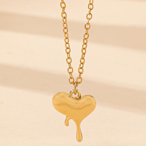 Zinc Alloy Necklace, Heart, plated, for woman, gold 