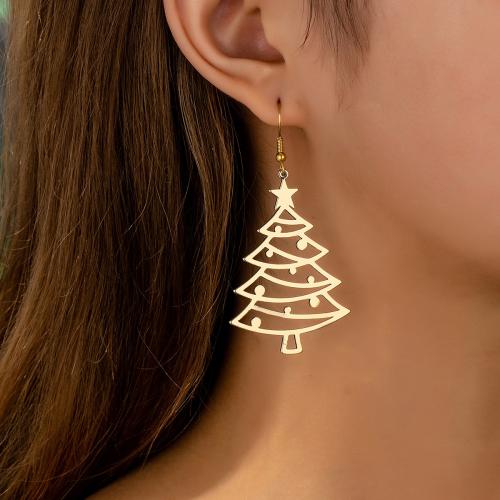 Pendientes de Navidad, fundición, Árbol de Navidad, chapado, para mujer, más colores para la opción, Vendido por Par