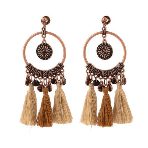 Zinc Alloy Drop Earring, with Caddice, plated & for woman, golden 