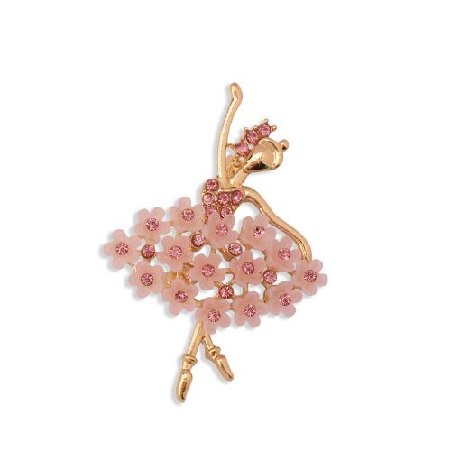 Zinc Alloy Jewelry Brooch, with Resin, plated, for woman & with rhinestone 