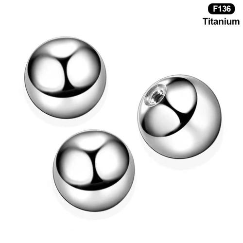 Titanium Alloy Piercing Earring Findings, Round, polished, Unisex original color 