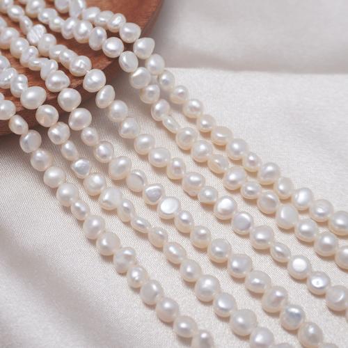 Keshi Cultured Freshwater Pearl Beads, DIY, white, 5-6mm Approx 35 cm [