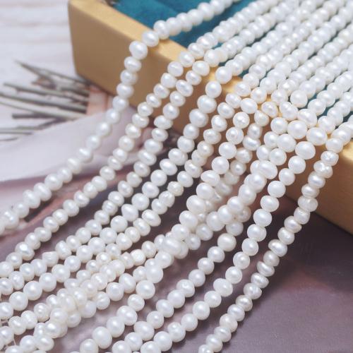 Potato Cultured Freshwater Pearl Beads, DIY, white, 3.5-4mm Approx 39 cm 