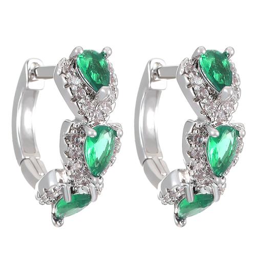 Cubic Zirconia Micro Pave Brass Earring, fashion jewelry & micro pave cubic zirconia & for woman 