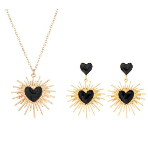 Enamel Zinc Alloy Jewelry Sets, with 6cm extender chain, fashion jewelry & for woman Approx 48 cm [