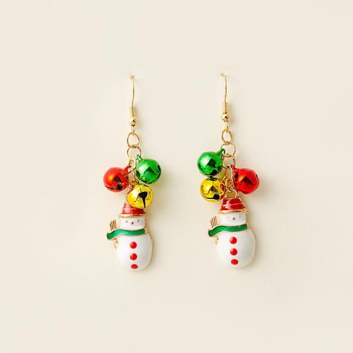 Pendientes de Navidad, aleación de zinc, Diseño de Navidad & diferentes estilos para la opción & para mujer & esmalte, Vendido por Par