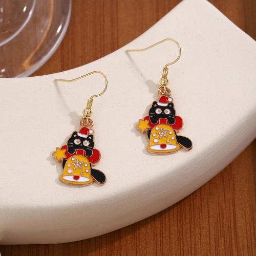 Christmas Earrings, Zinc Alloy, Christmas Design & for woman & enamel 