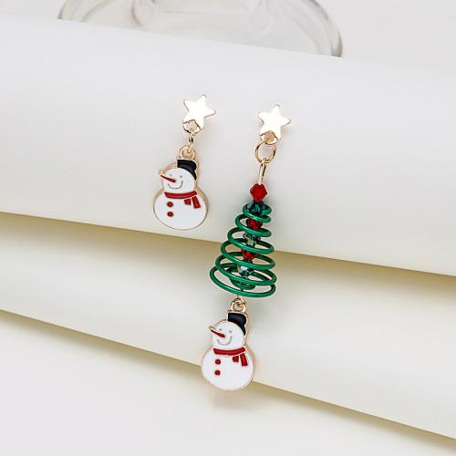 Christmas Earrings, 304 Stainless Steel, Christmas Design & for woman & enamel 