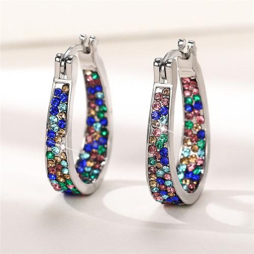 Zinc Alloy Rhinestone Drop Earring, fashion jewelry & for woman & with rhinestone 