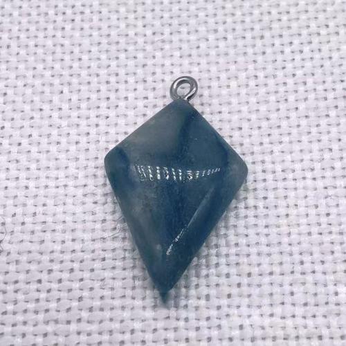 Gemstone Jewelry Pendant, Natural Stone, with Iron, Rhombus, DIY 