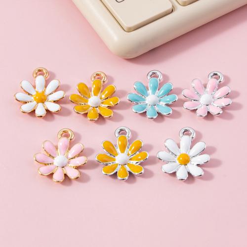 Zink Legierung Emaille Anhänger , Zinklegierung, Blume, plattiert, DIY, keine, 14.2x17.8mm, 100PCs/Tasche, verkauft von Tasche[