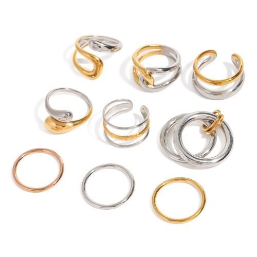 Edelstahl Fingerring, 304 Edelstahl, plattiert, Modeschmuck & verschiedene Muster für Wahl, keine, verkauft von PC