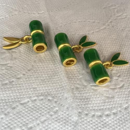 Enamel Zinc Alloy Beads, Bamboo, gold color plated, fashion jewelry Approx 4mm 