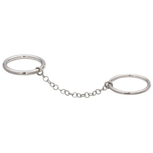 304 Stainless Steel Double Chain Link Finger Ring, plated, fashion jewelry & Unisex, original color [