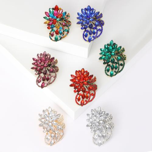 Rhinestone Zinc Alloy Brooch, fashion jewelry & Unisex & with rhinestone 