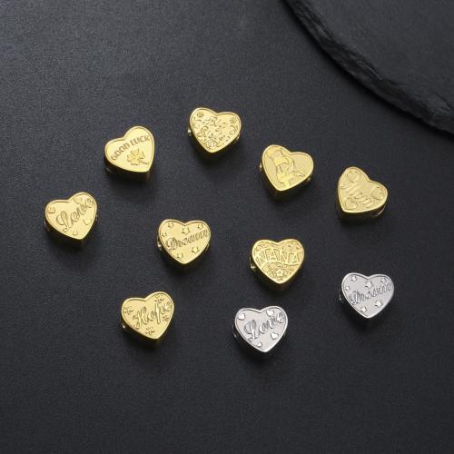 Stainless Steel Beads, 304 Stainless Steel, Heart, plated, DIY [