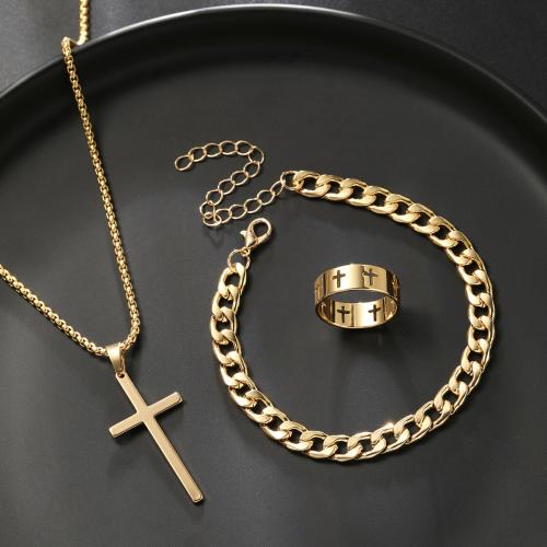 Fashion Zinc Alloy Jewelry Sets, with 304 Stainless Steel, plated, fashion jewelry & for man 