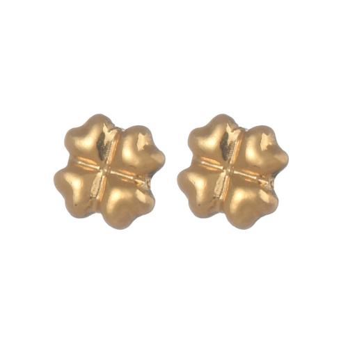 Stainless Steel Stud Earring, 304 Stainless Steel, with Plastic Pearl, plated & for woman, gold 