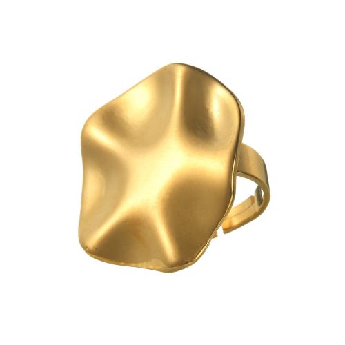 Edelstahl Fingerring, 304 Edelstahl, plattiert, für Frau, Goldfarbe, verkauft von PC