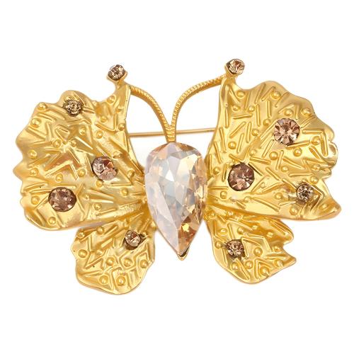 Zinc Alloy Jewelry Brooch & for woman & with rhinestone 