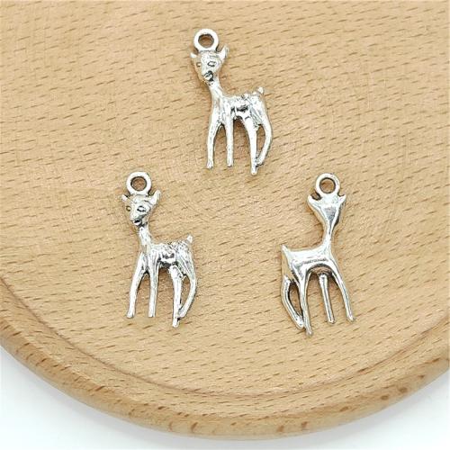 Zinc Alloy Animal Pendants, Deer, antique silver color plated, DIY [