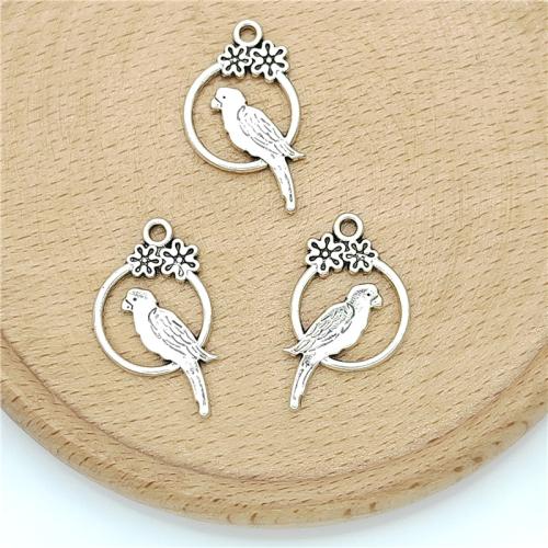 Zinc Alloy Animal Pendants, Bird, antique silver color plated, DIY [