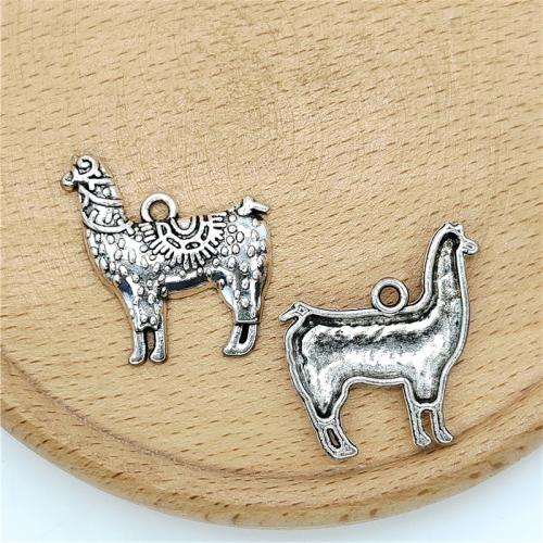 Pendentifs animaux en alliage de zinc, mouton, Plaqué de couleur d'argent, DIY Vendu par sac