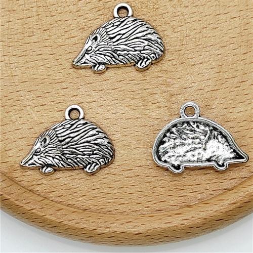 Colgantes Animales de Aleación de Zinc, Erizo, chapado en color de plata antigua, Bricolaje, 19x14mm, 100PCs/Bolsa, Vendido por Bolsa[