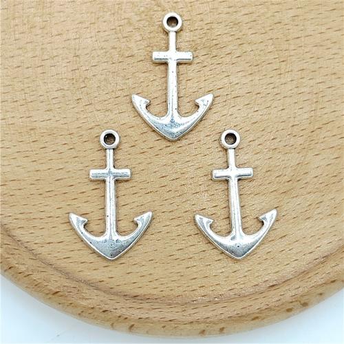 Zinc Alloy Ship Wheel & Anchor Pendentif, alliage de zinc, ancre, Plaqué de couleur d'argent, DIY Vendu par sac[