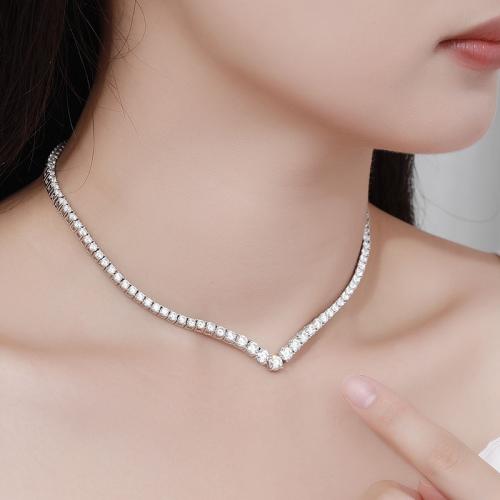 Argent sterling 925 collier, avec Moissanite, normes différentes pour le choix & pour femme, Vendu par PC